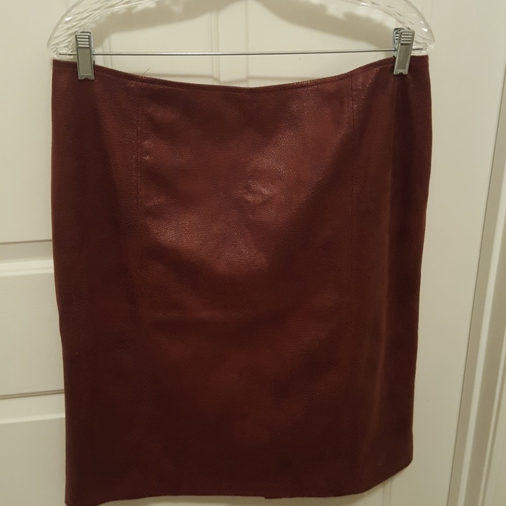 Chico Faux Leather Animal Print Skirt